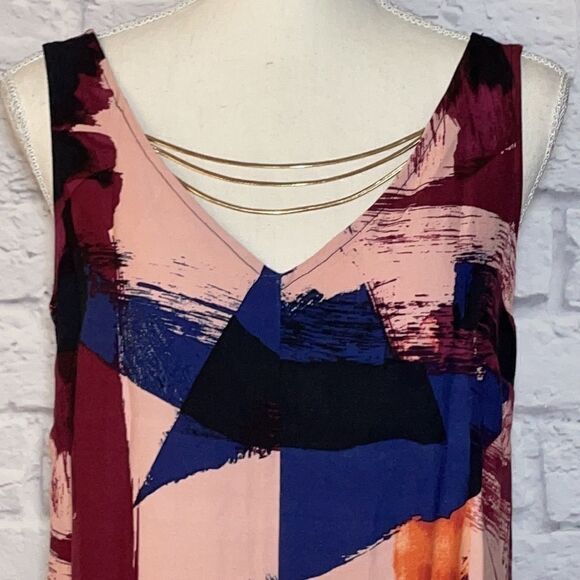 LE Chateau Abstract Viscose Crêpe Double V Size XXS - Picture 4 of 10